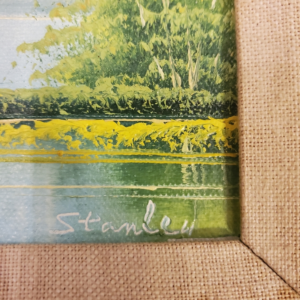 STANLEY RIVER TREE LANDSCAPE OIL ON CANVAS PAINTIN - Picture 2 of 6